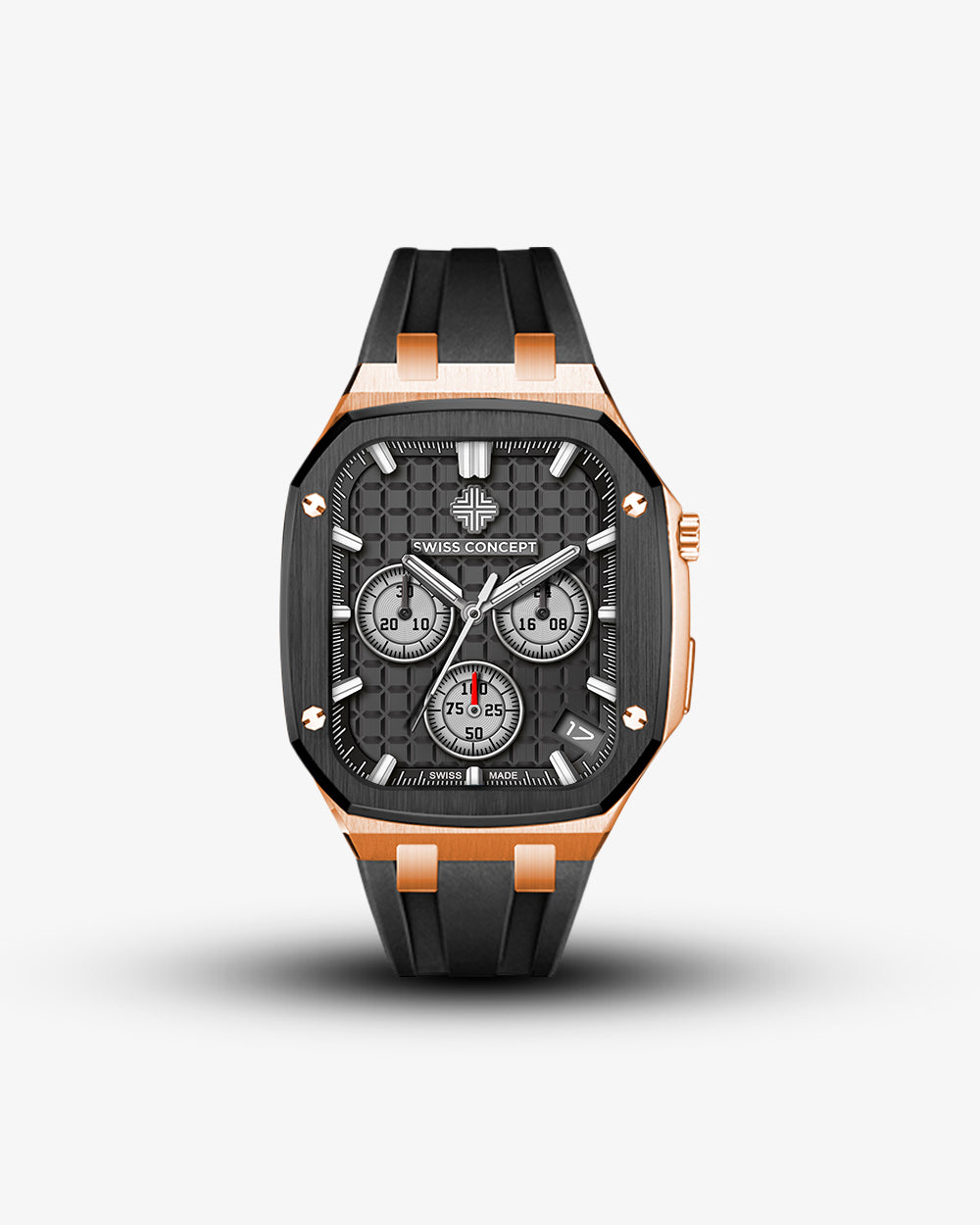 Swiss Concept Royal Sport Edition Rose Gold & Matte Black Apple Watch Case - Swiss Design