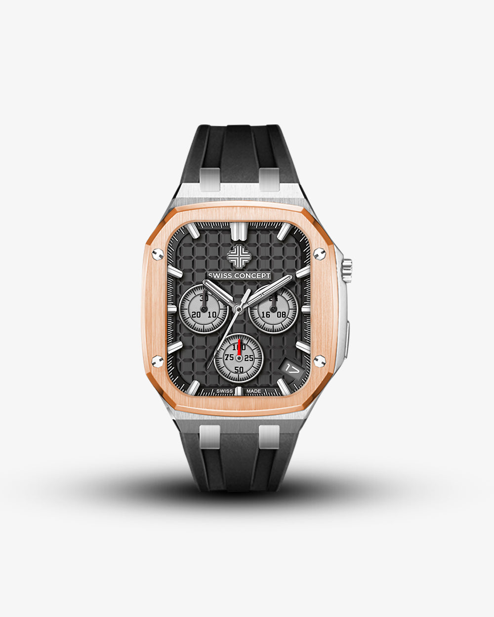 Swiss Concept Royal Sport Edition Stainless Steel & Rose Gold Apple Watch Case - Swiss Design