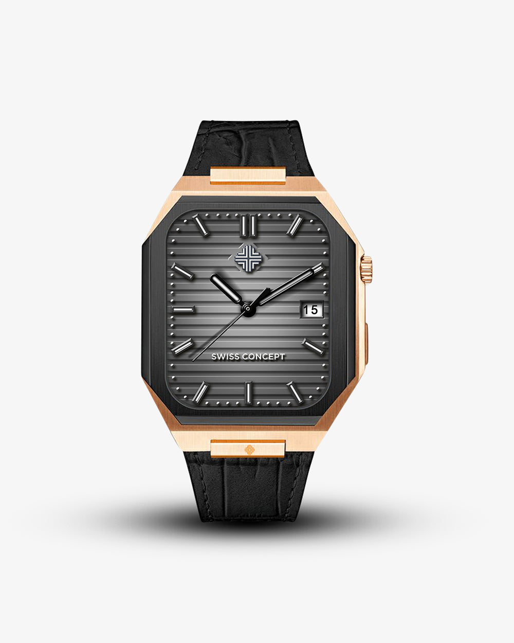 Swiss Concept Nautical Luxury Edition Rose Gold & Matte Black Apple Watch Case - Swiss Design