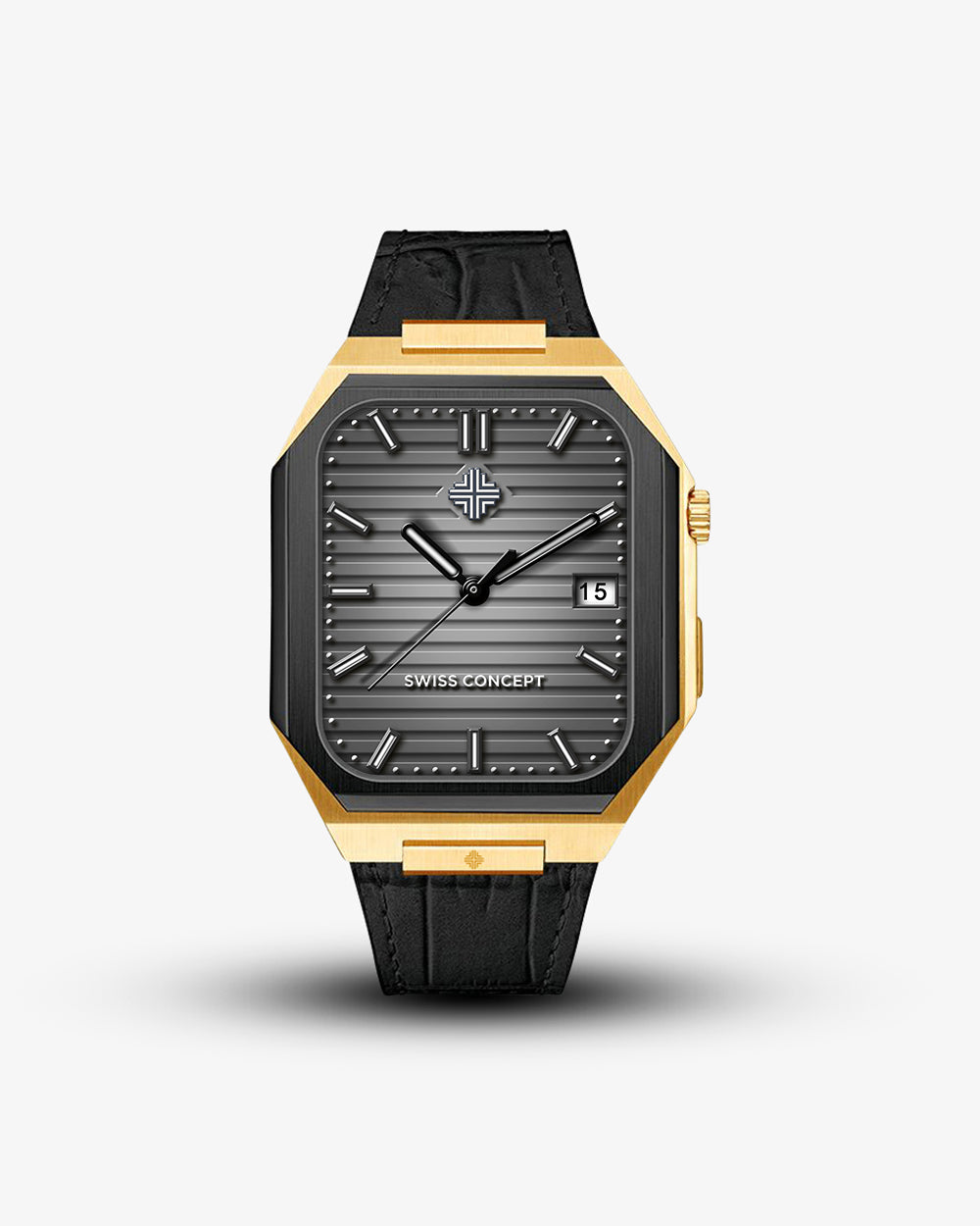 Swiss Concept Nautical Luxury Edition Yellow Gold & Matte Black Apple Watch Case - Swiss Design