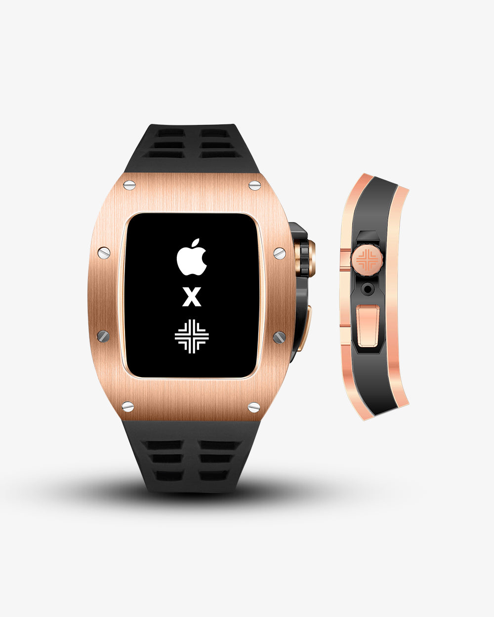 Swiss Concept Racing Elegance Edition Rose Gold & Matte Black Apple Watch Case - Precision Engineered