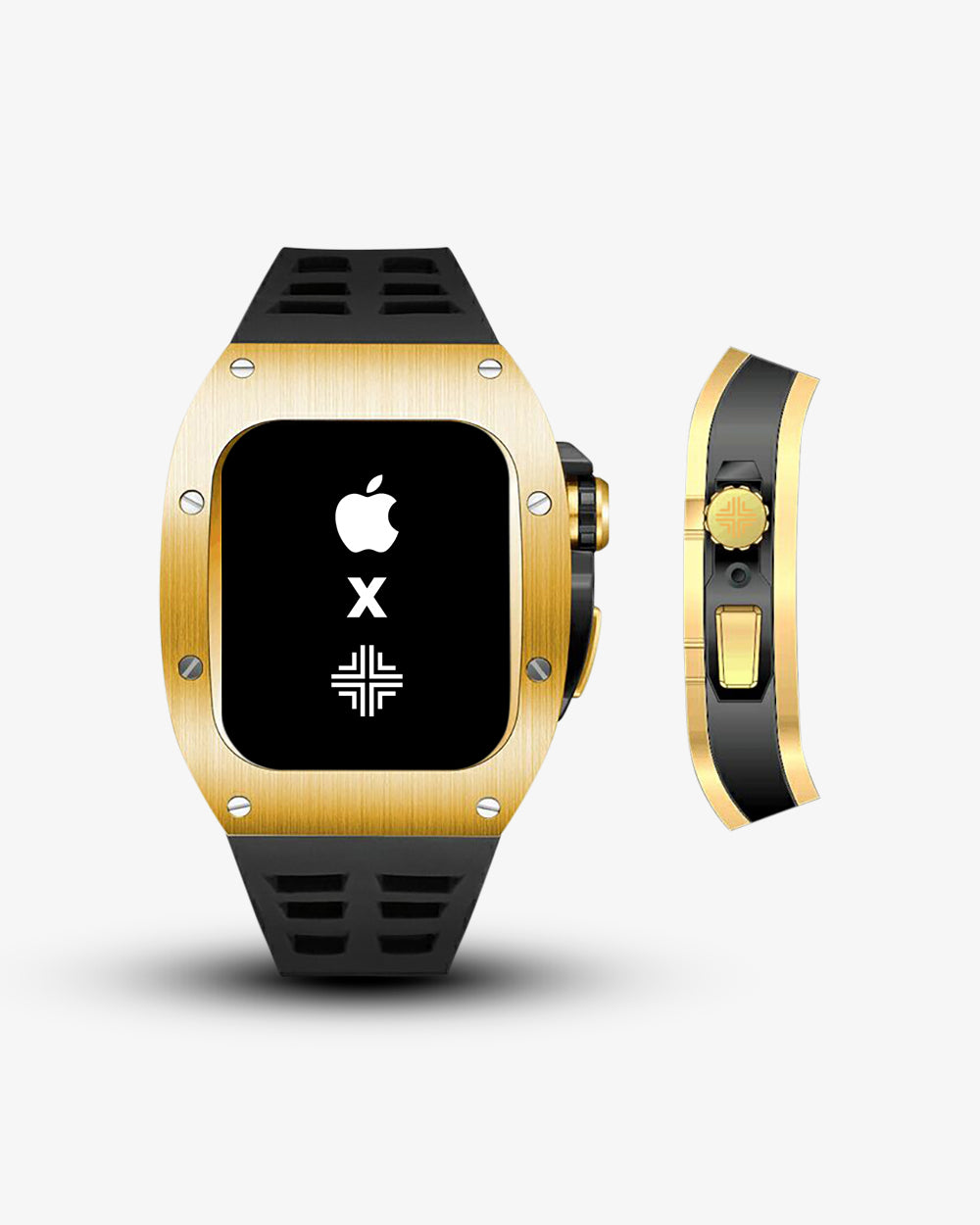 Swiss Concept Racing Elegance Edition Yellow Gold & Matte Black Apple Watch Case - Precision Engineered