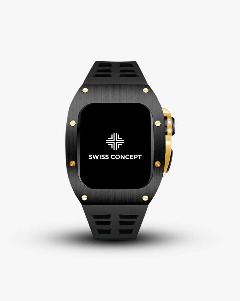 Swiss Concept Racing Special Edition Matte Black & Yellow Gold Apple Watch Case - Swiss Design