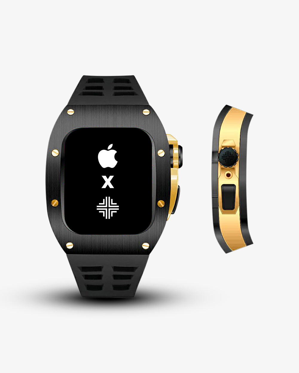 Swiss Concept Racing Special Edition Matte Black & Yellow Gold Apple Watch Case - Precision Engineered