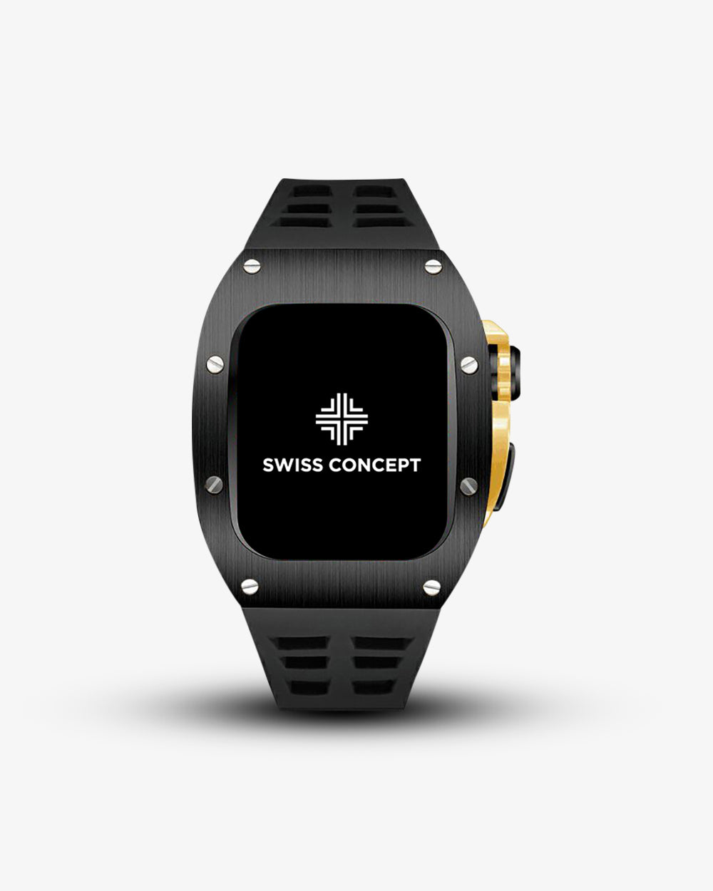 Swiss Concept Racing Elegance Edition Matte Black & Yellow Gold Apple Watch Case - Swiss Design