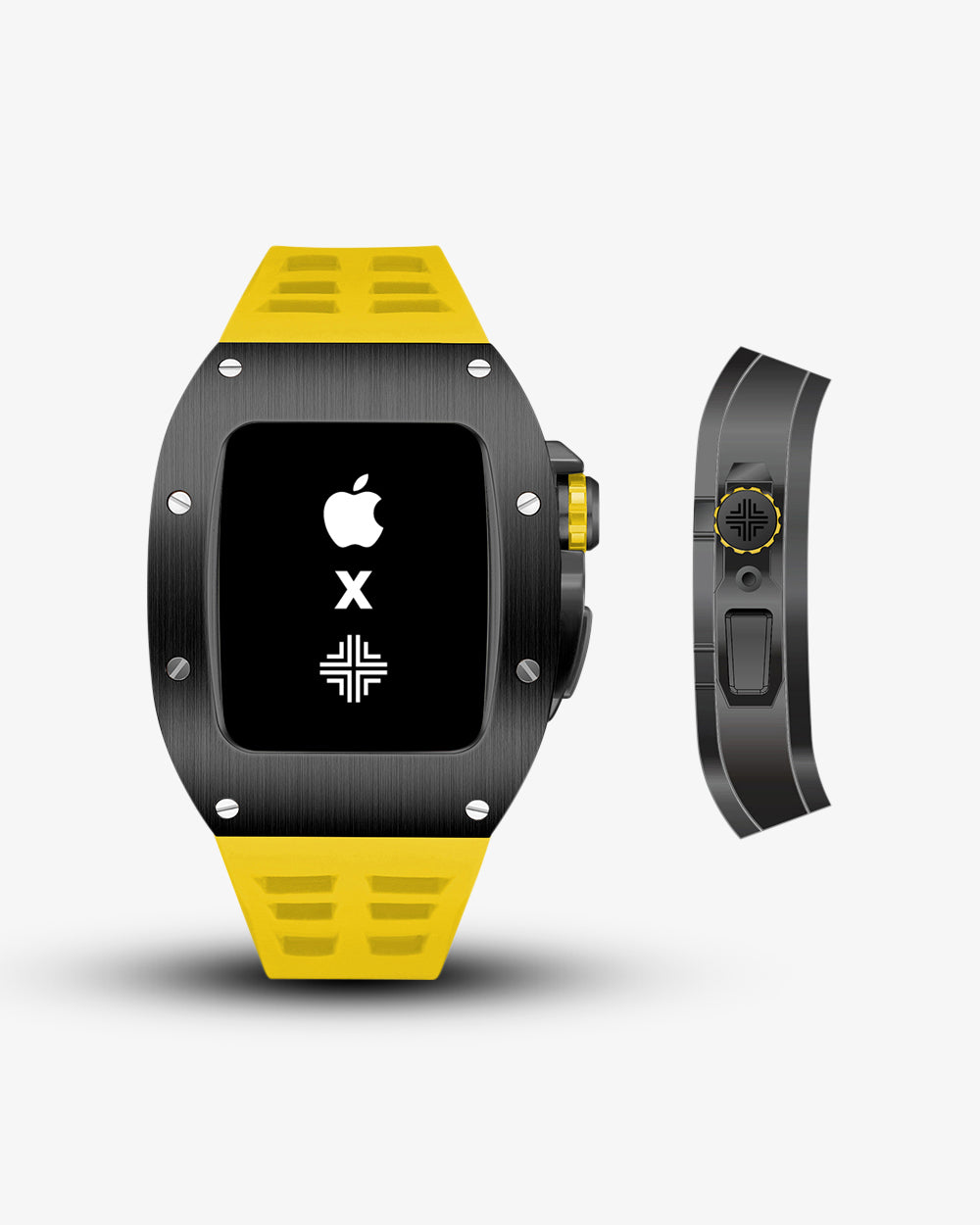 Swiss Concept Racing Pro Edition Matte Black & Modena Yellow Apple Watch Case - Precision Engineered