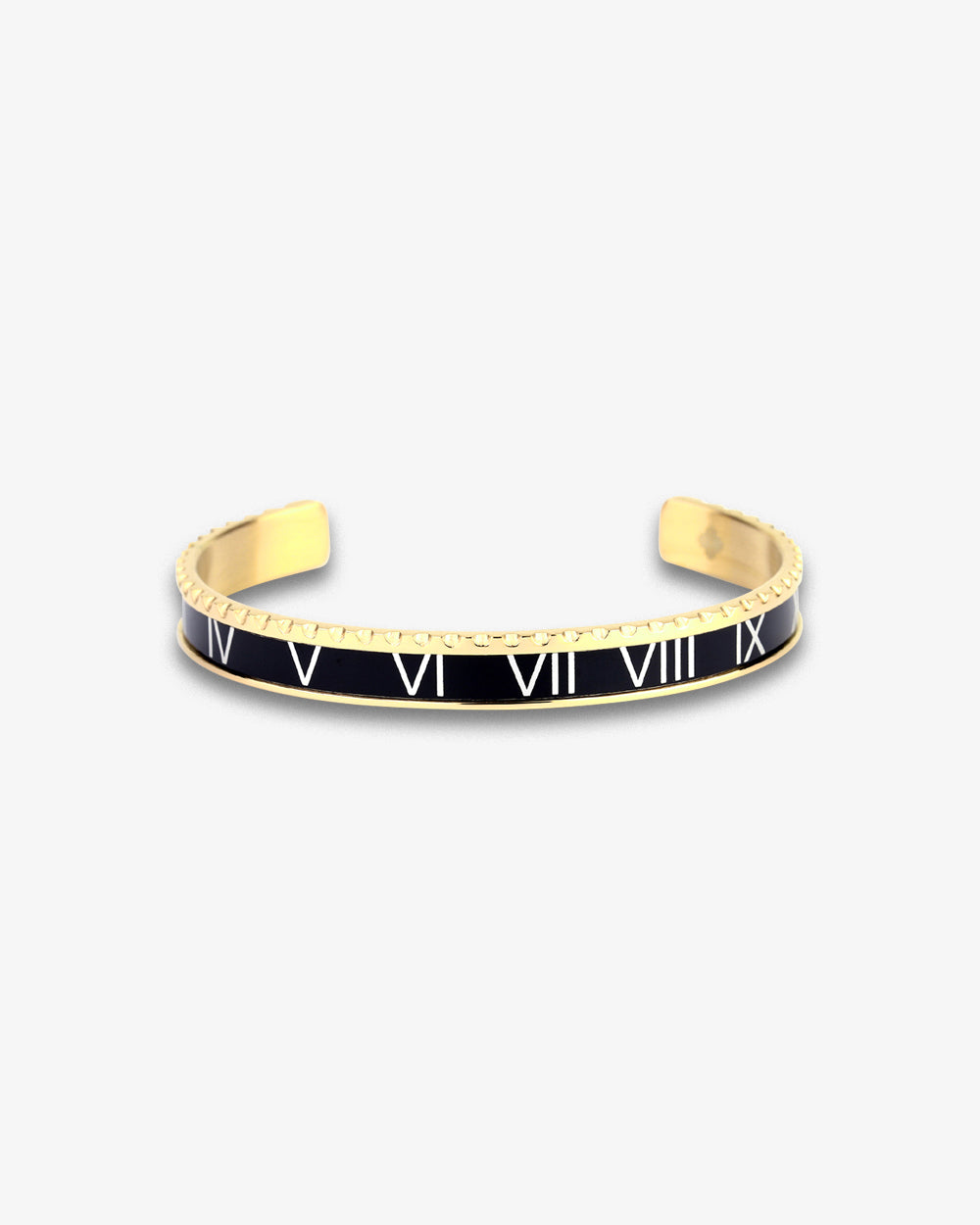 Swiss Concept Classic Roman Numeral Speed Bracelet (Black & Yellow Gold) - Stainless Steel