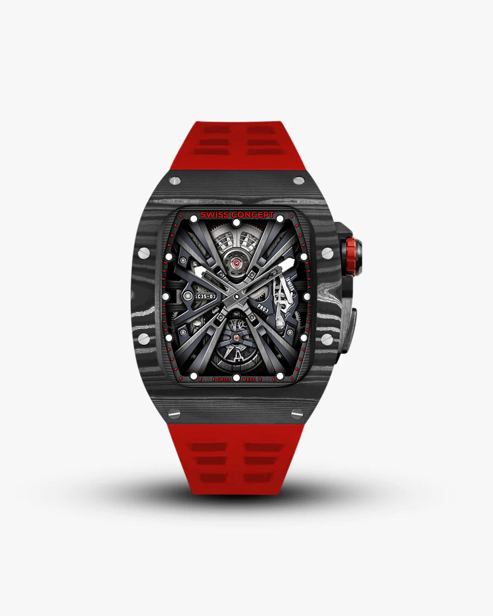 Swiss Concept Racing Elite Edition Nero Forged Carbon, Matte Black & Rosso Red - Swiss Design
