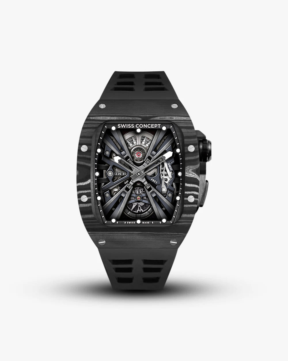 Swiss Concept Racing Elite Edition Nero Forged Carbon, Matte Black & Onyx Black Apple Watch Case - Swiss Design