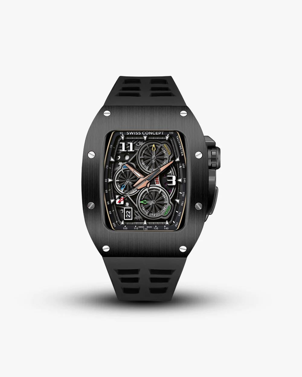 Swiss Concept Racing Pro Edition Matte Black & Onyx Black Apple Watch Case - Swiss Design