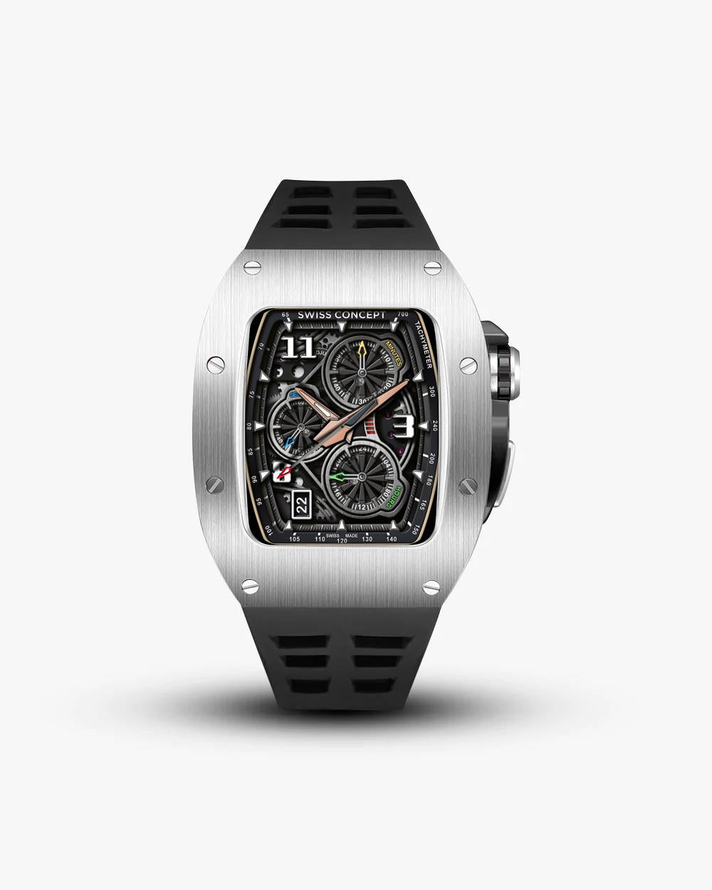 Swiss Concept Racing Pro Edition Stainless Steel & Onyx Black Apple Watch Case - Swiss Design