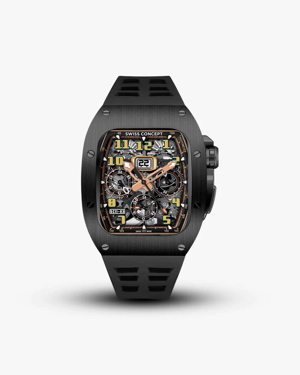 Swiss Concept Racing Classic Edition Matte Black Apple Watch Case - Swiss Design