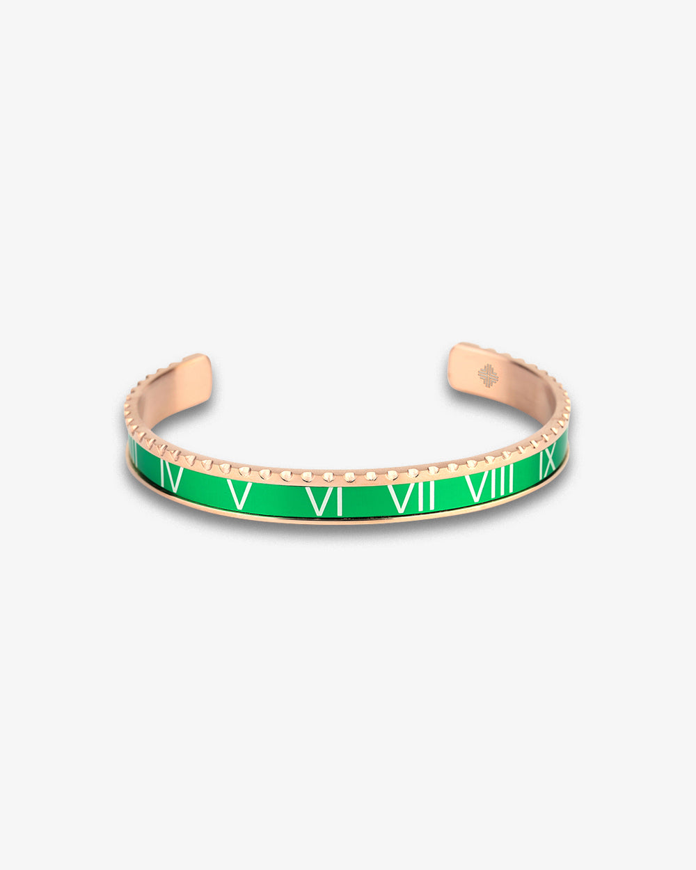 Swiss Concept Classic Roman Numeral Speed Bracelet (Green & Rose Gold) - Stainless Steel