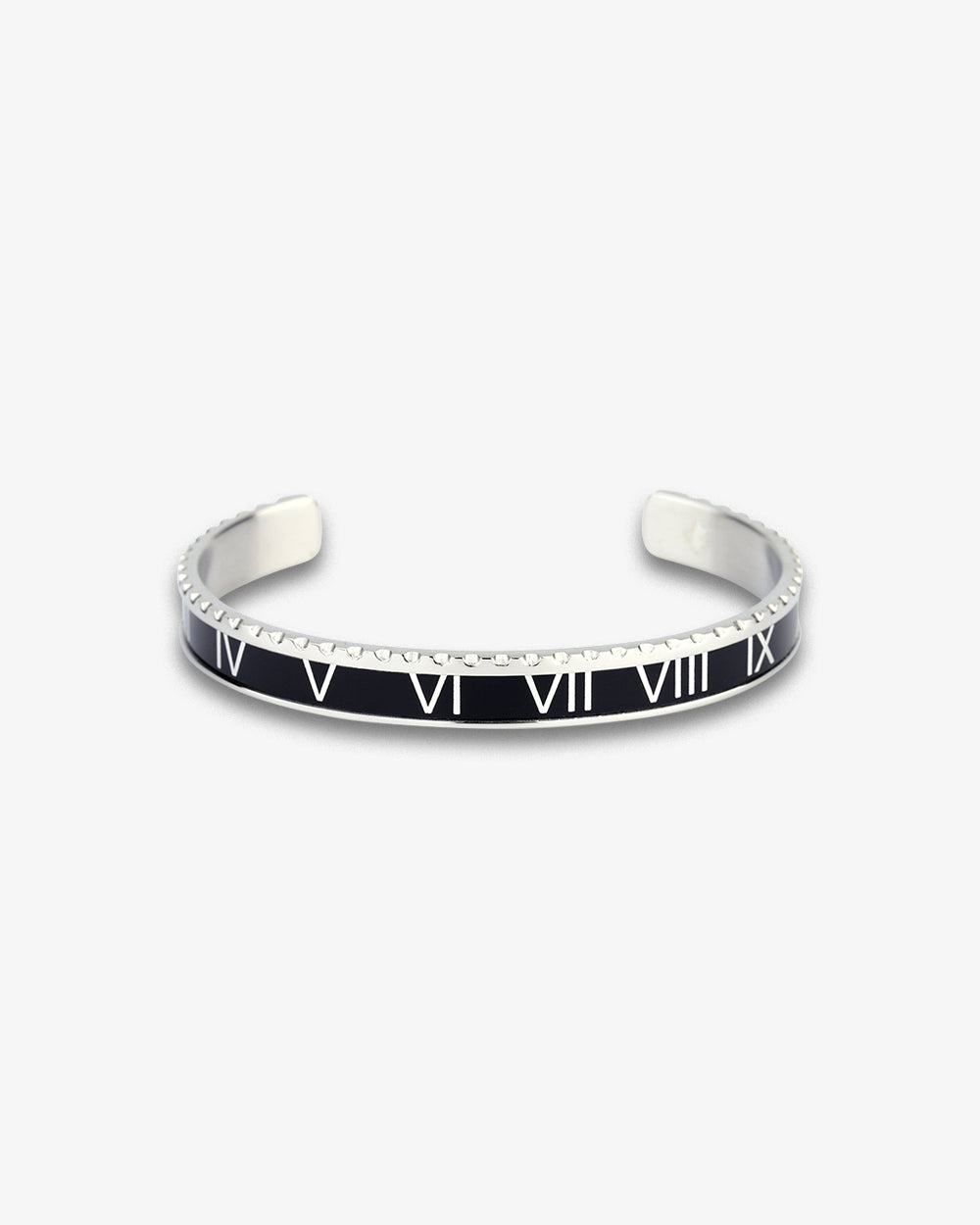 Swiss Concept Classic Roman Numeral Speed Bracelet (Black & Stainless Steel) - Stainless Steel