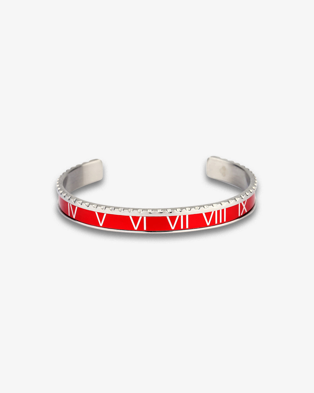 Swiss Concept Classic Roman Numeral Speed Bracelet (Red & Stainless Steel) - Stainless Steel
